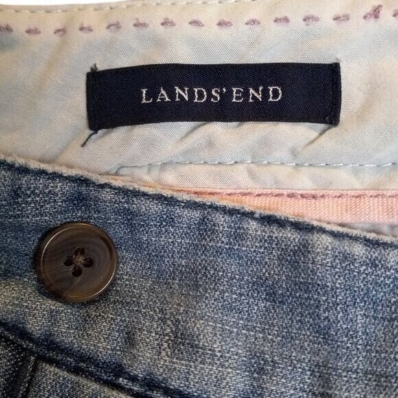 Lands End Size 6P Capri Pants Womens Denim Linen Blend Wide Leg - Picture 10 of 11